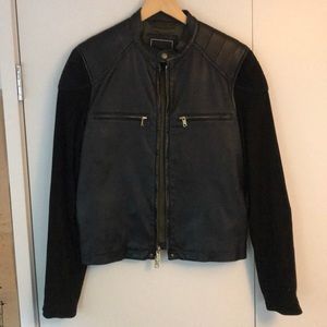 Fall Todd Snyder black leather and suede jacket